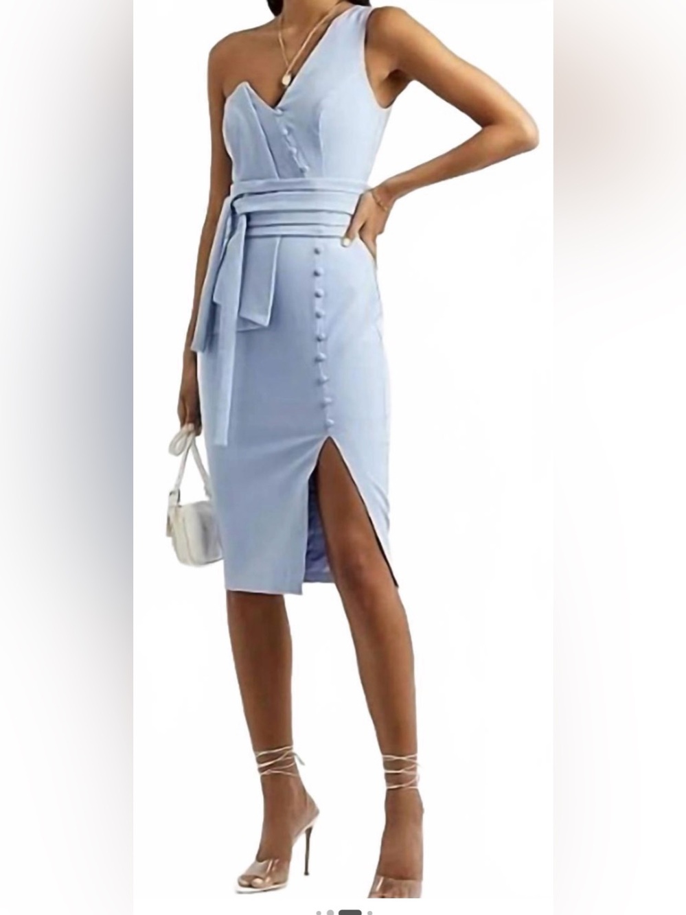 LAVISH ALICE Cornflower Blue Origami One Shoulder Dress Women’s Size 8 NWT